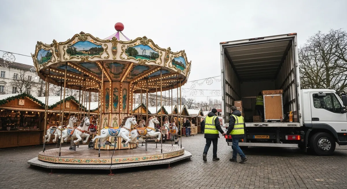 Location de manège enfant professionnel lors d'une installation pour un marché de Noël événementiel