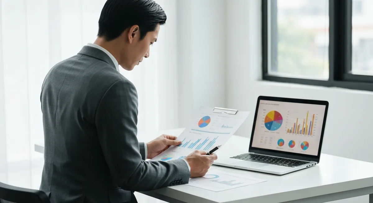 Exploitant professionnel analysant la rentabilité d'un modèle économique pour un manège enfant professionnel